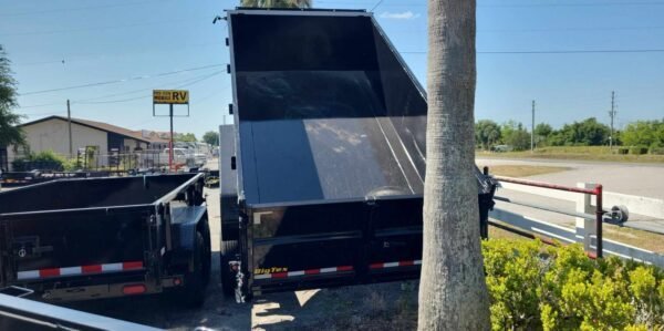 14 Foot Big Tex Heavy Duty Low Profile with Spreader Gate Black Dump Trailer (14LP-14BK6-P3) - Image 3