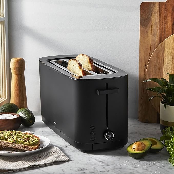 ZWILLING Enfinigy, 4-Slice Long Slot Toaster, Extra Wide 1.5″ Slots for Bagels and Toast, Black - Image 4