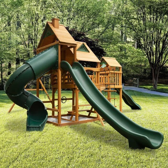 Treasure Trove II Swing Set /Tongue and Groove Wood Roof - Image 4