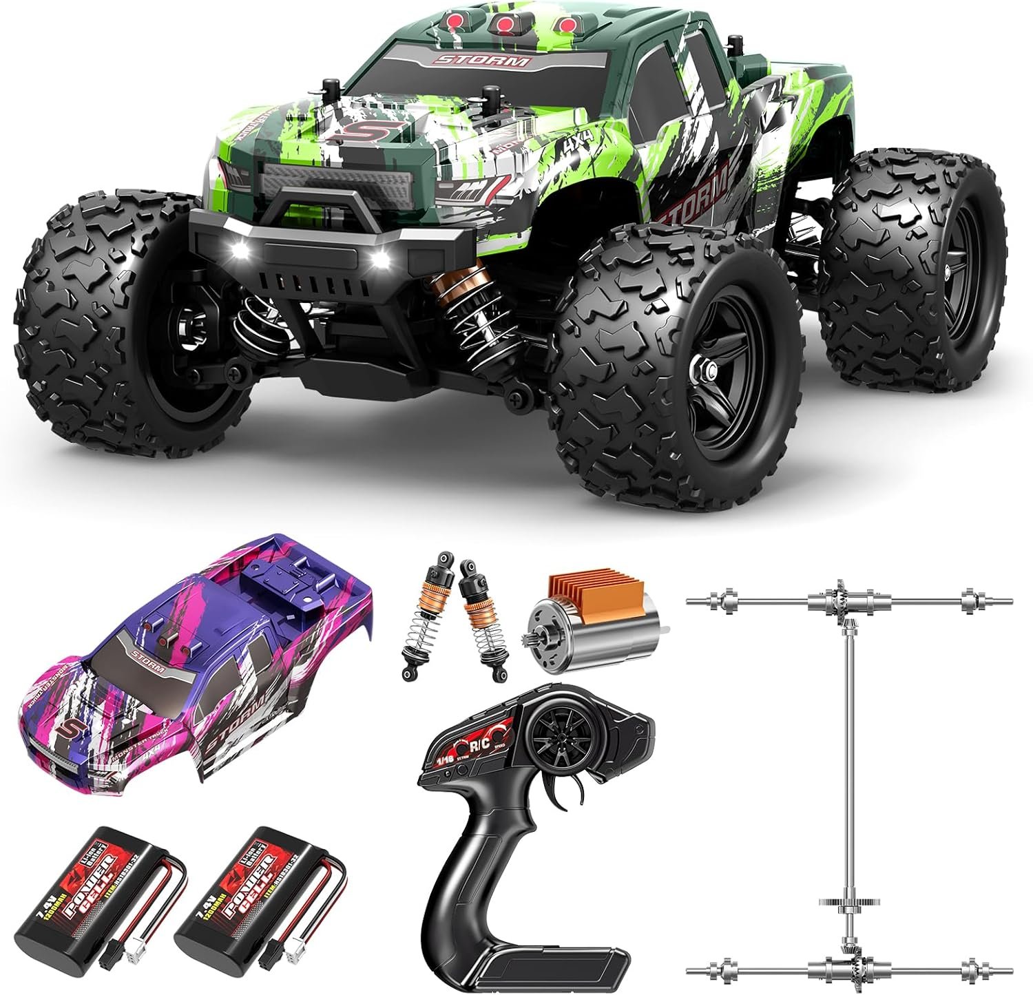 X-TMAGA 1:18 All-Terrain RC Car for Adults and Boys (HS18305), 4WD Off-Road RC Truck, High-Speed 40+ km/h, 4×4 Waterproof Remote Control Cars