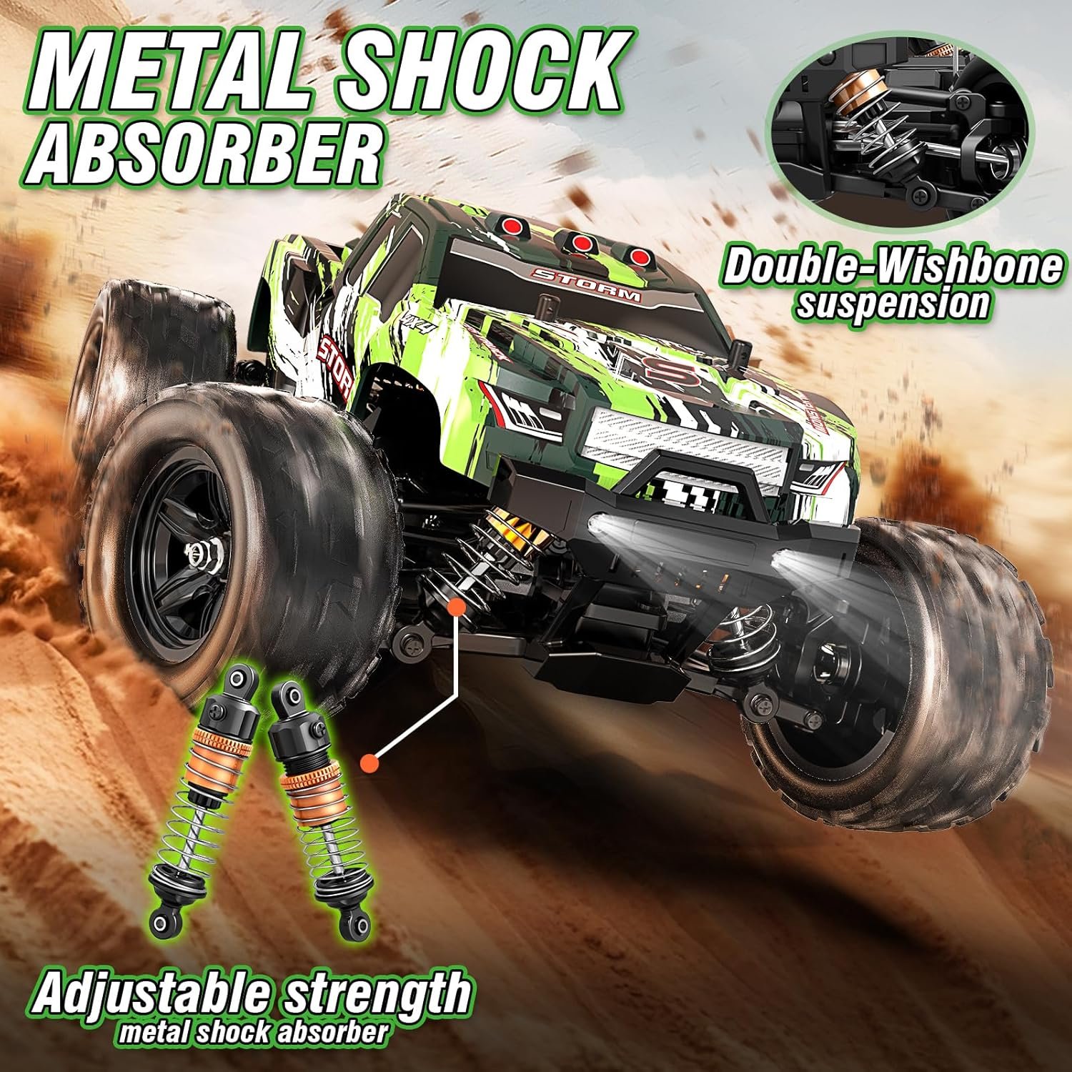 X-TMAGA 1:18 All-Terrain RC Car for Adults and Boys (HS18305), 4WD Off-Road RC Truck, High-Speed 40+ km/h, 4×4 Waterproof Remote Control Cars - Image 3