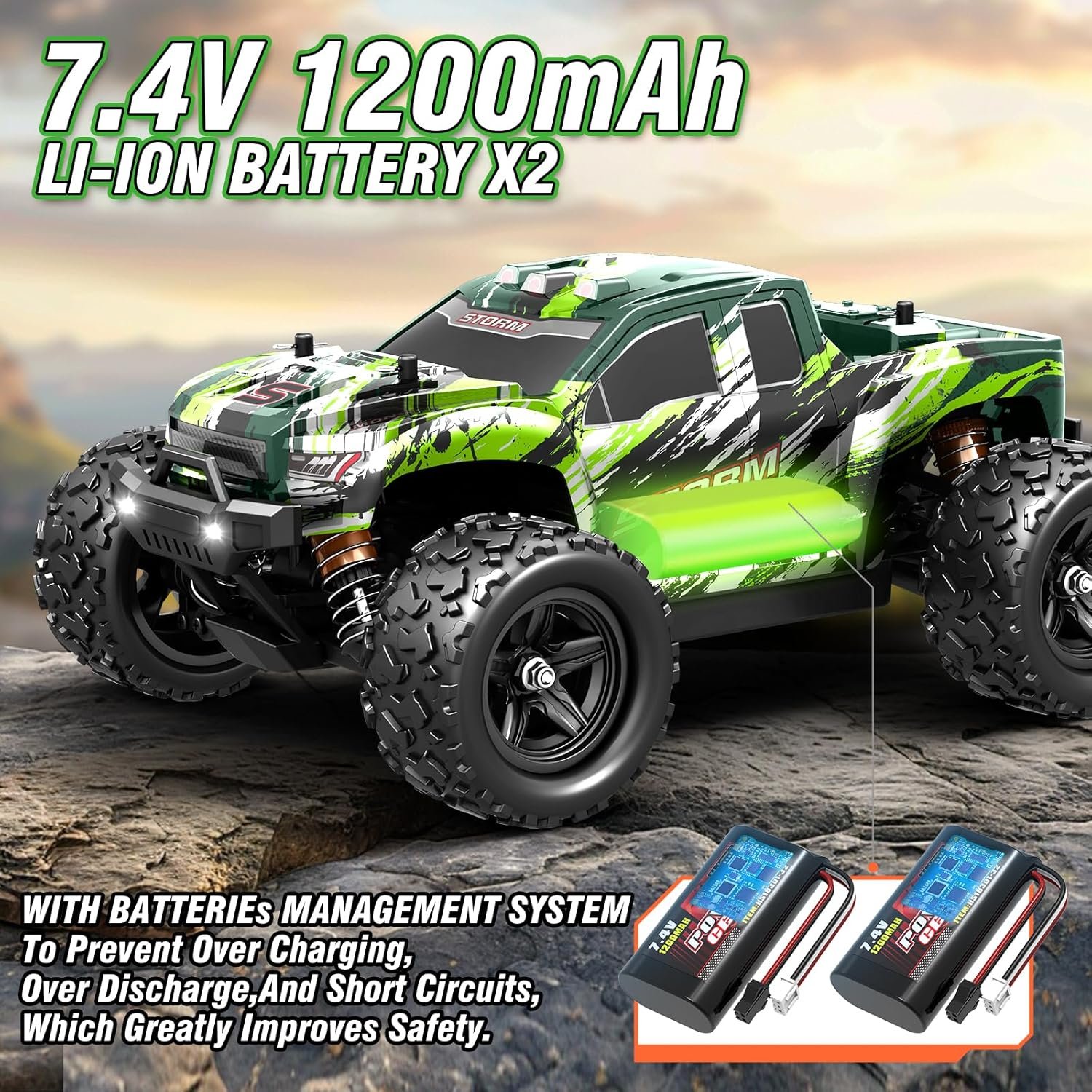 X-TMAGA 1:18 All-Terrain RC Car for Adults and Boys (HS18305), 4WD Off-Road RC Truck, High-Speed 40+ km/h, 4×4 Waterproof Remote Control Cars - Image 4