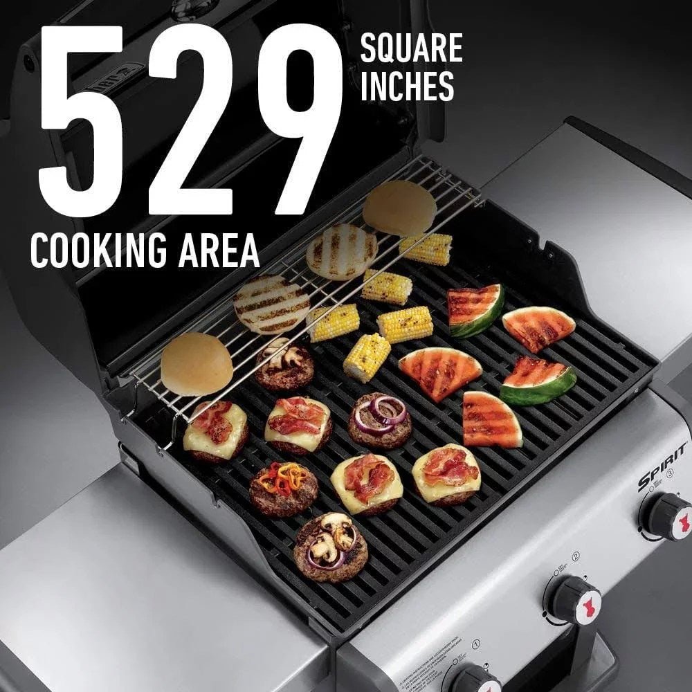 Weber 47510001 Spirit E-310 3-Burner Natural GAS Black Bundle with Generic Grill Cover Barbecue Drip Pans Set of 3 - Image 4