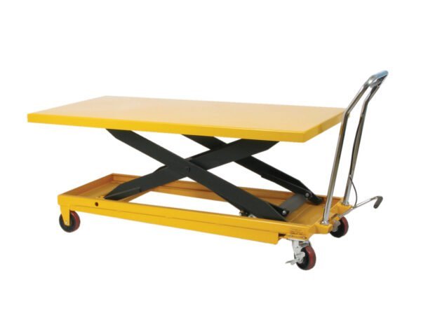 Wesco 273230 Long Deck Scissor Lift Table – 2,200 lb, 30″×80″ Hydraulically Pumped