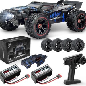 1:14 Scale RC Car for Adults, 60 km/h High-Speed RC Truggy, 4×4 Off-Road Remote Control Truck, Waterproof Electric Car with 2S Battery, All-Terrain RC Vehicle for Snow, Sand, Beach, and Rocky Surfaces